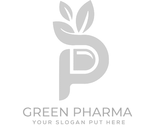 Green Pharma logo with leaves.